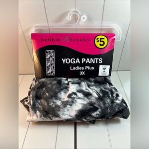 Bobbie Brooks Tie-Dye Black & White Yoga Pants 3X NWT